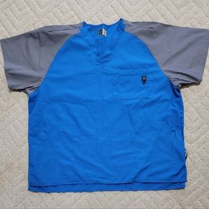 Men's Scrub Top EUC Size 3XL Royal Blue